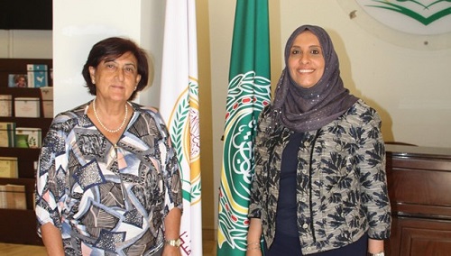 وزيرة الشؤون الاجتماعية والعمل اليمنية في زيارة لمنظمة المرأة العربية